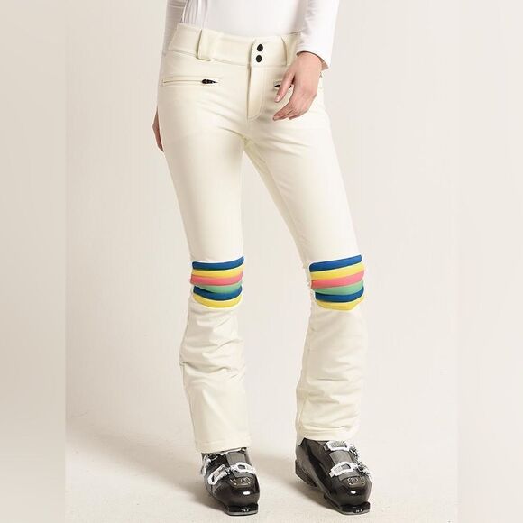 Perfect Moment Aurora Flare Ski Pants Cream White Rainbow Waterproof Large - Picture 1 of 11